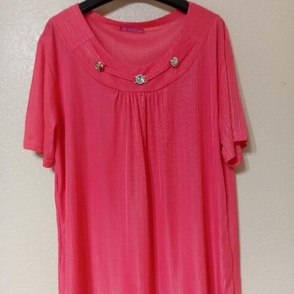 NWOT Women's Coral Embellished Top, never worn